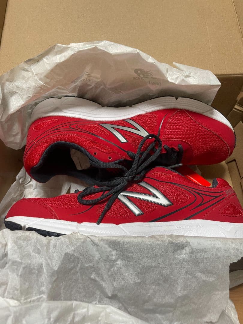New Balance ランニングシューズ レッド/グレー M390 2E