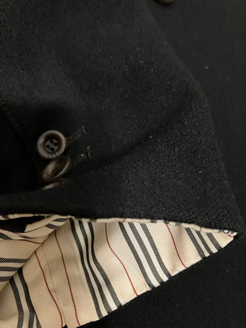 BURBERRY 黒 ウール ピーコート