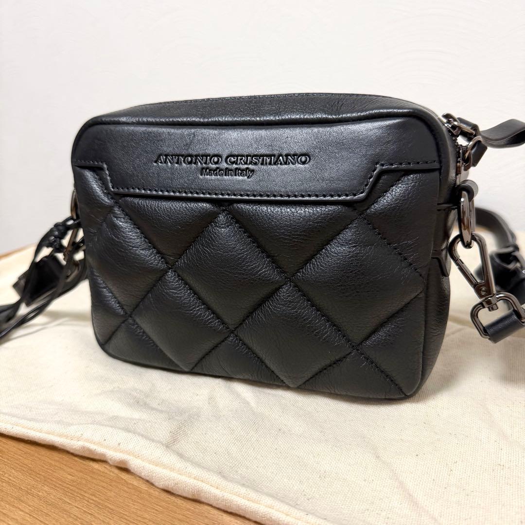 【新品タグ付】ANTONIO CRISTIANO 牛革 ショルダー保存袋付