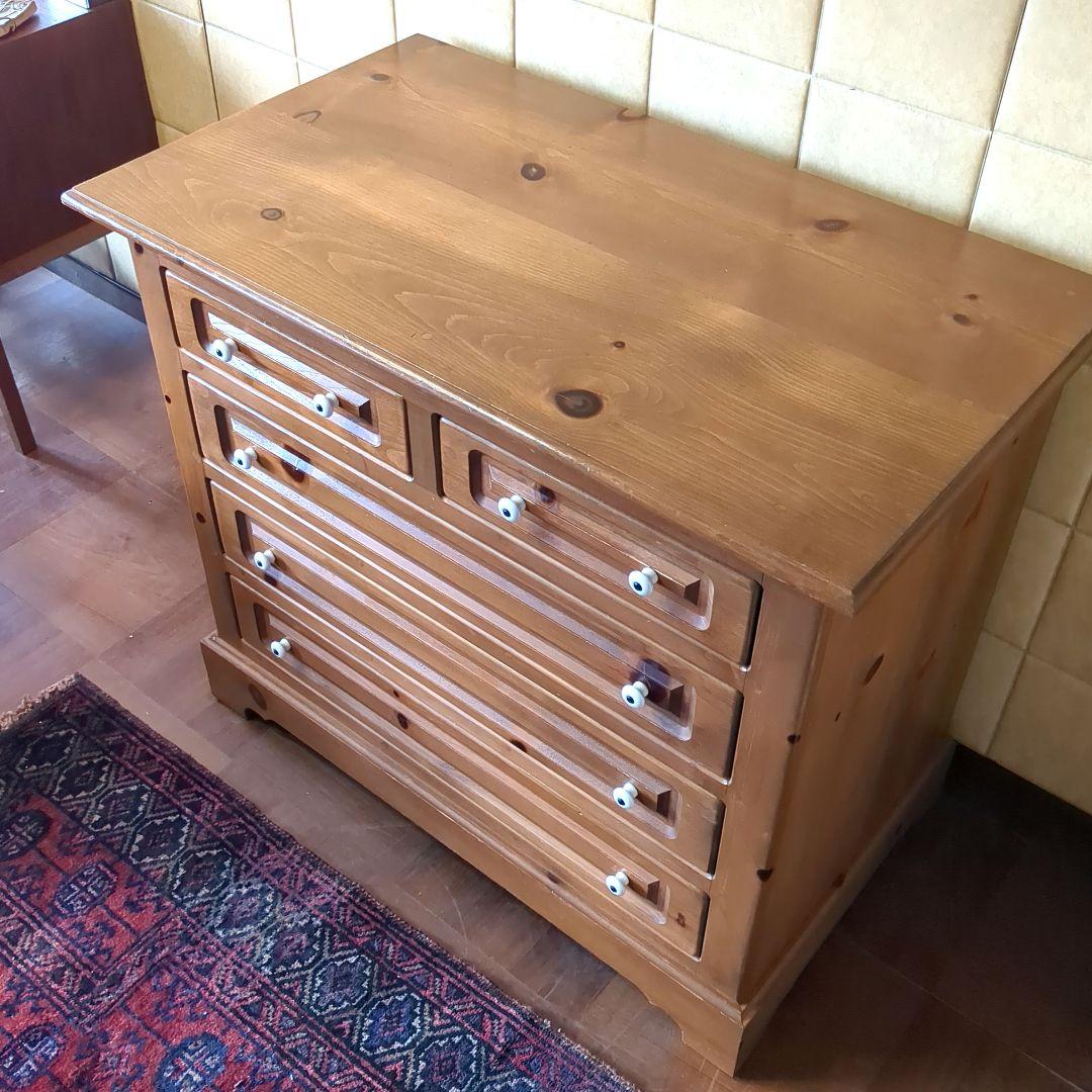 パイン材　4段チェスト　箪笥　カントリー