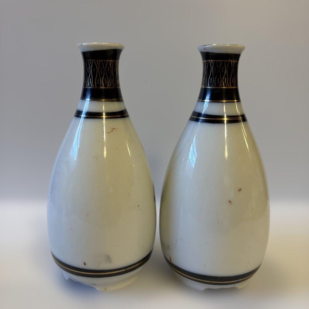 九谷焼 徳利 【4本セット】鶴 松竹梅文 金彩 酒器 底印あり とっくり