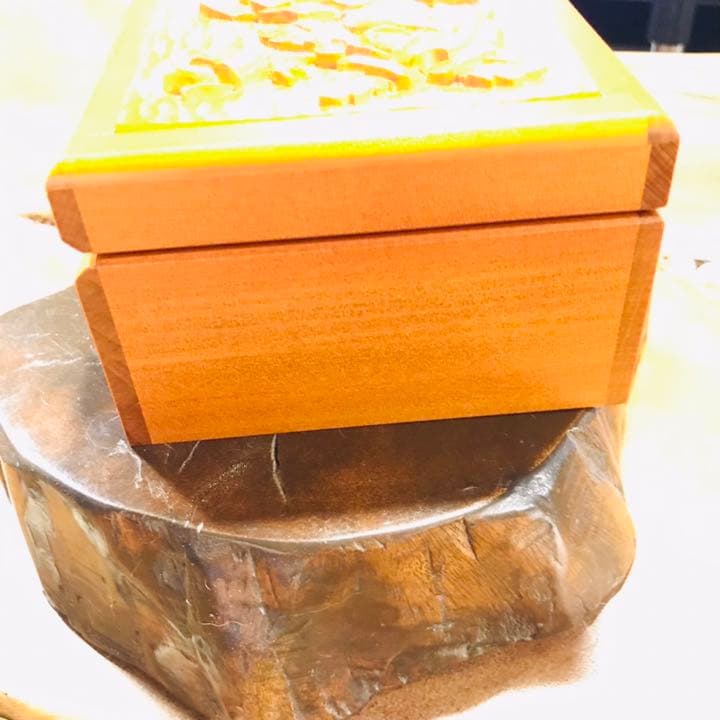 値下げ中 オルゴール 木製小物入れ バラの彫刻 君をのせて