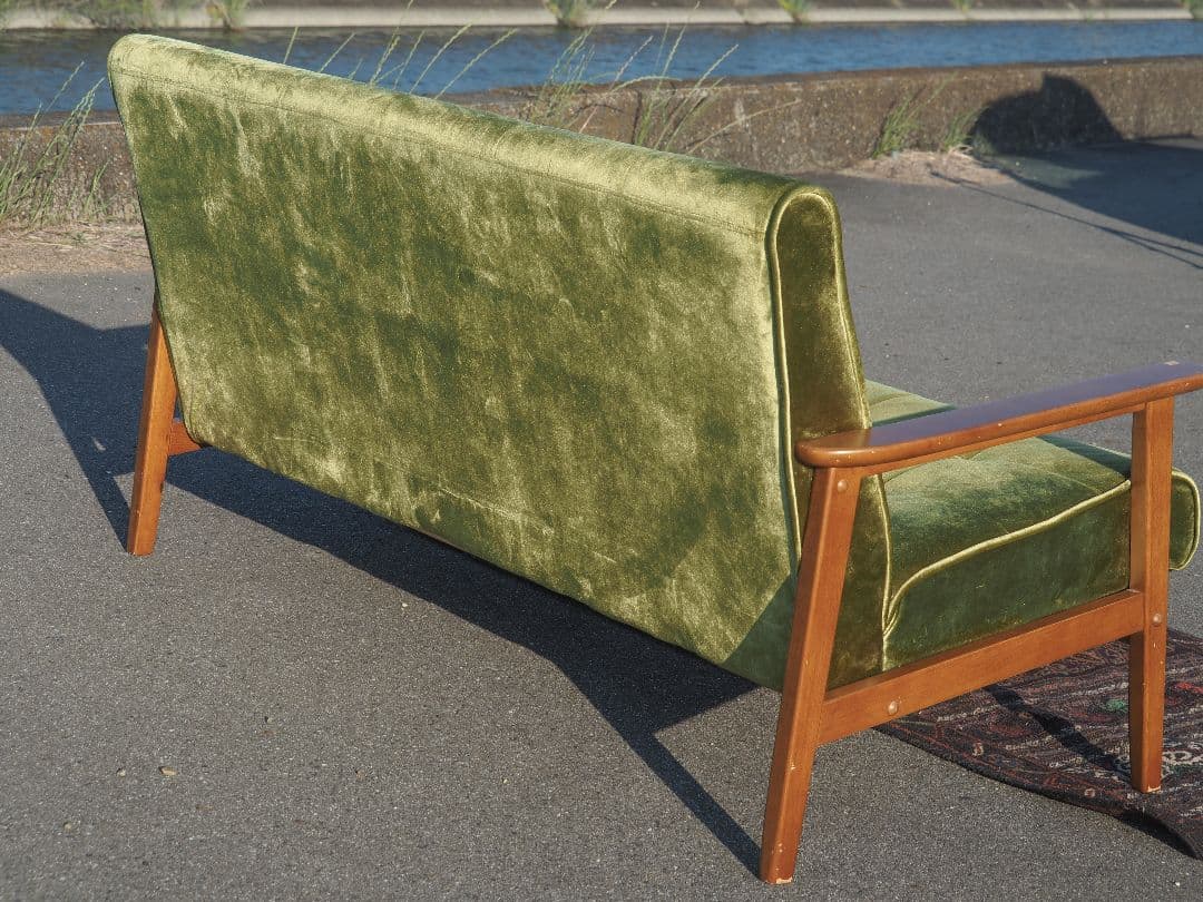 【値引中】モケットグリーン2Pソファ