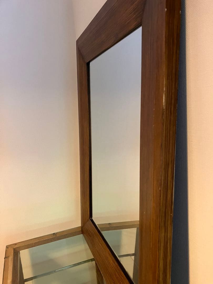木製フレーム　大型　鏡　ミラー