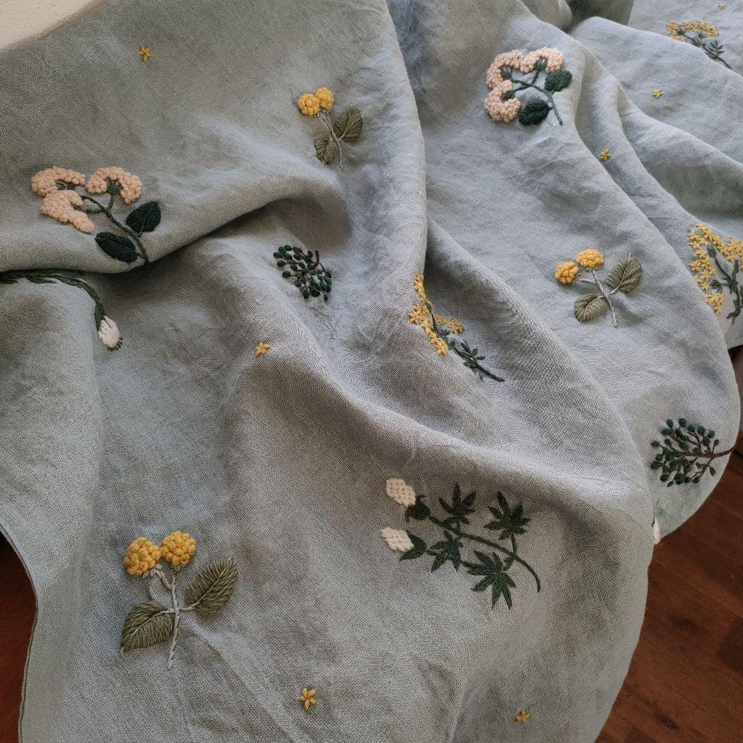【(A^ ^)様オーダー専用ページ】リネン刺繍　クッションカバー　マルチクロス