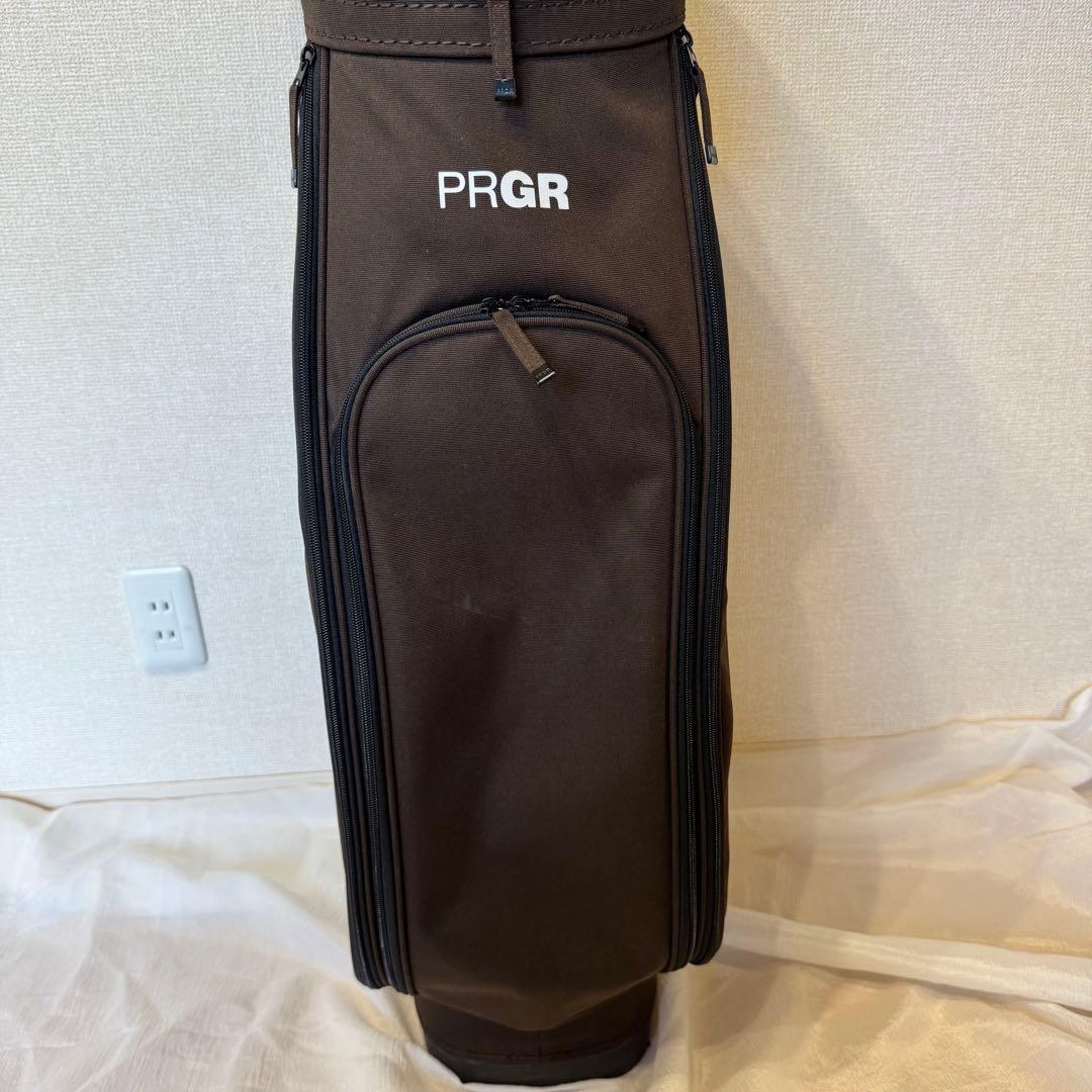 【美品】 PRGR PCB-102 キャディバッグ ブラウン ヘッドカバー付き