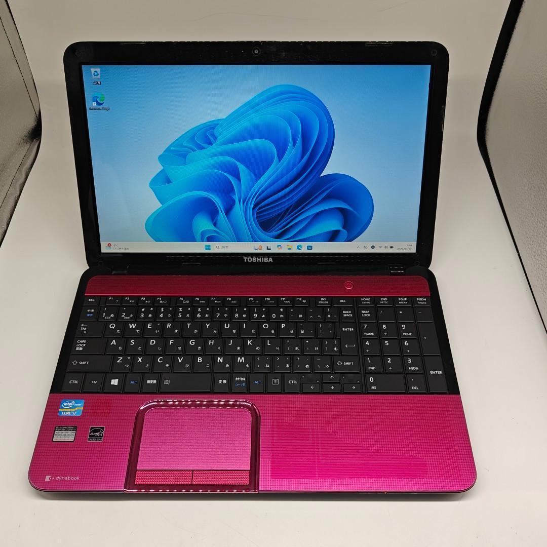 【東芝】T552 高速i7 SSD256GB 16GB ピンク ノートPC