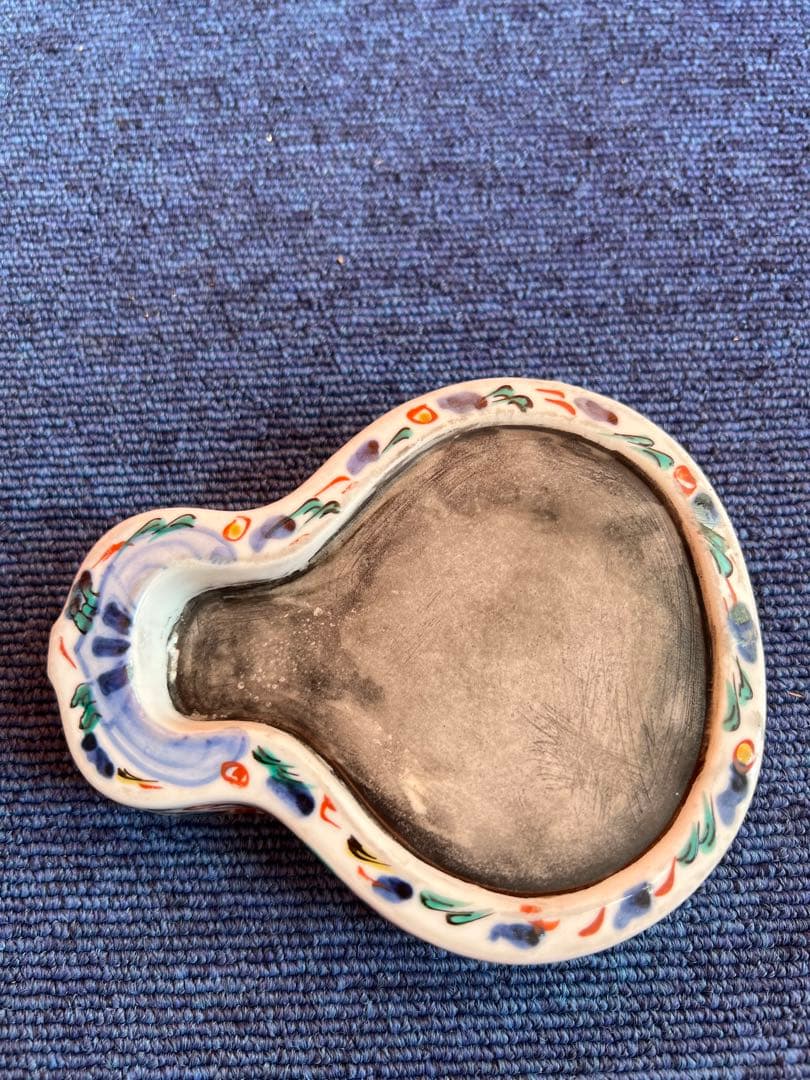 1035 中国　骨董　大明萬暦年製　龍紋　瓢箪型　硯　2客　時代物