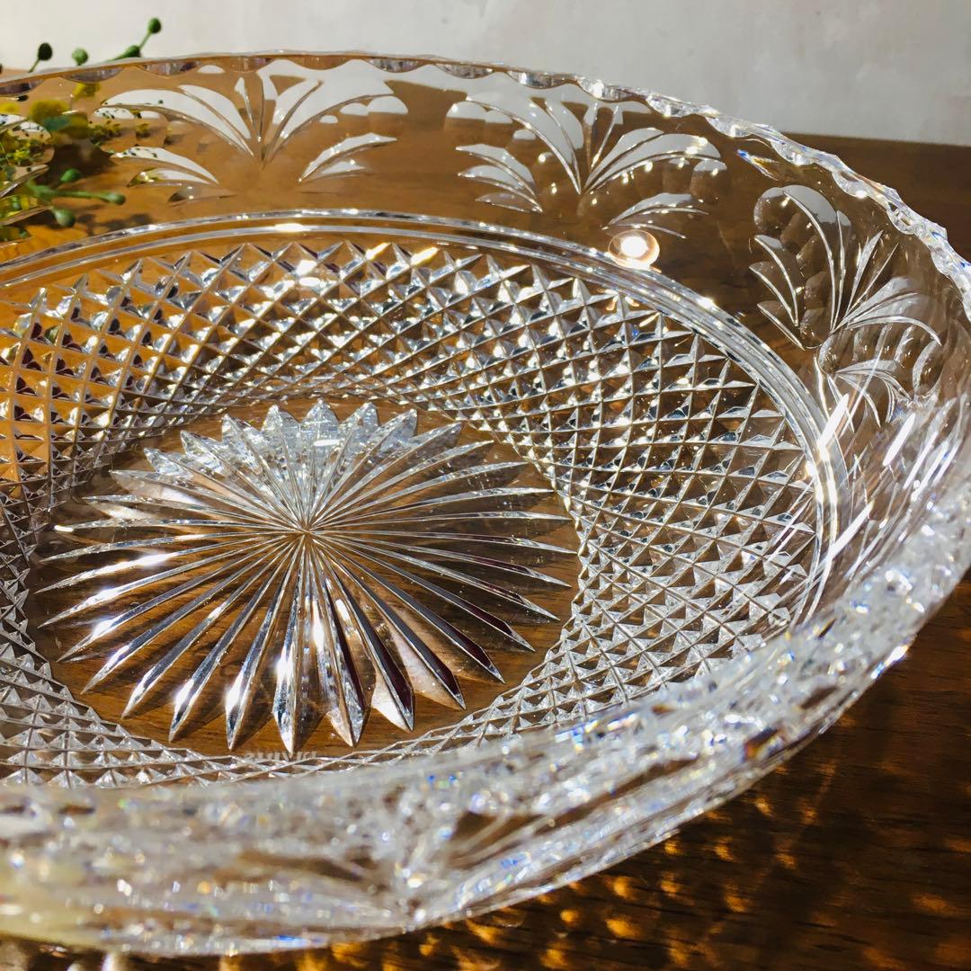 【廃盤】英国製　STUART スチュワートクリスタル　センターピース　大皿