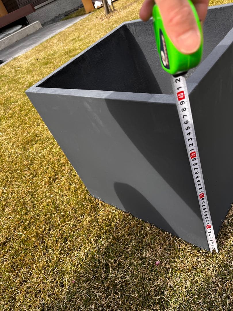 【新品】ファイバークレイプランター 幅38×奥行38×高さ38 チャコールグレー