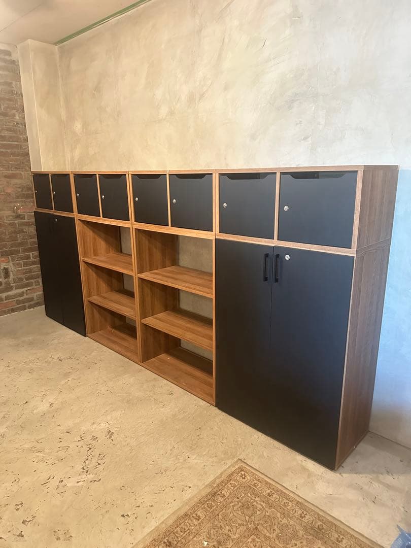 【東京都23区配送無料】オフィス　棚　キャビネット　事務所　書類　収納　セット