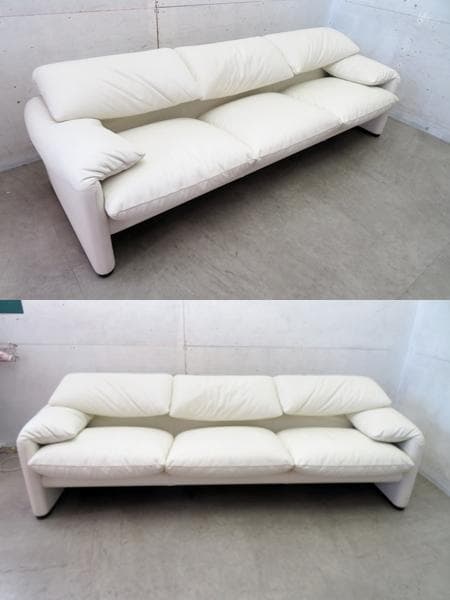 展示品■カッシーナ■242万■総革■マラルンガ■3人掛けソファ■マジストレッティ