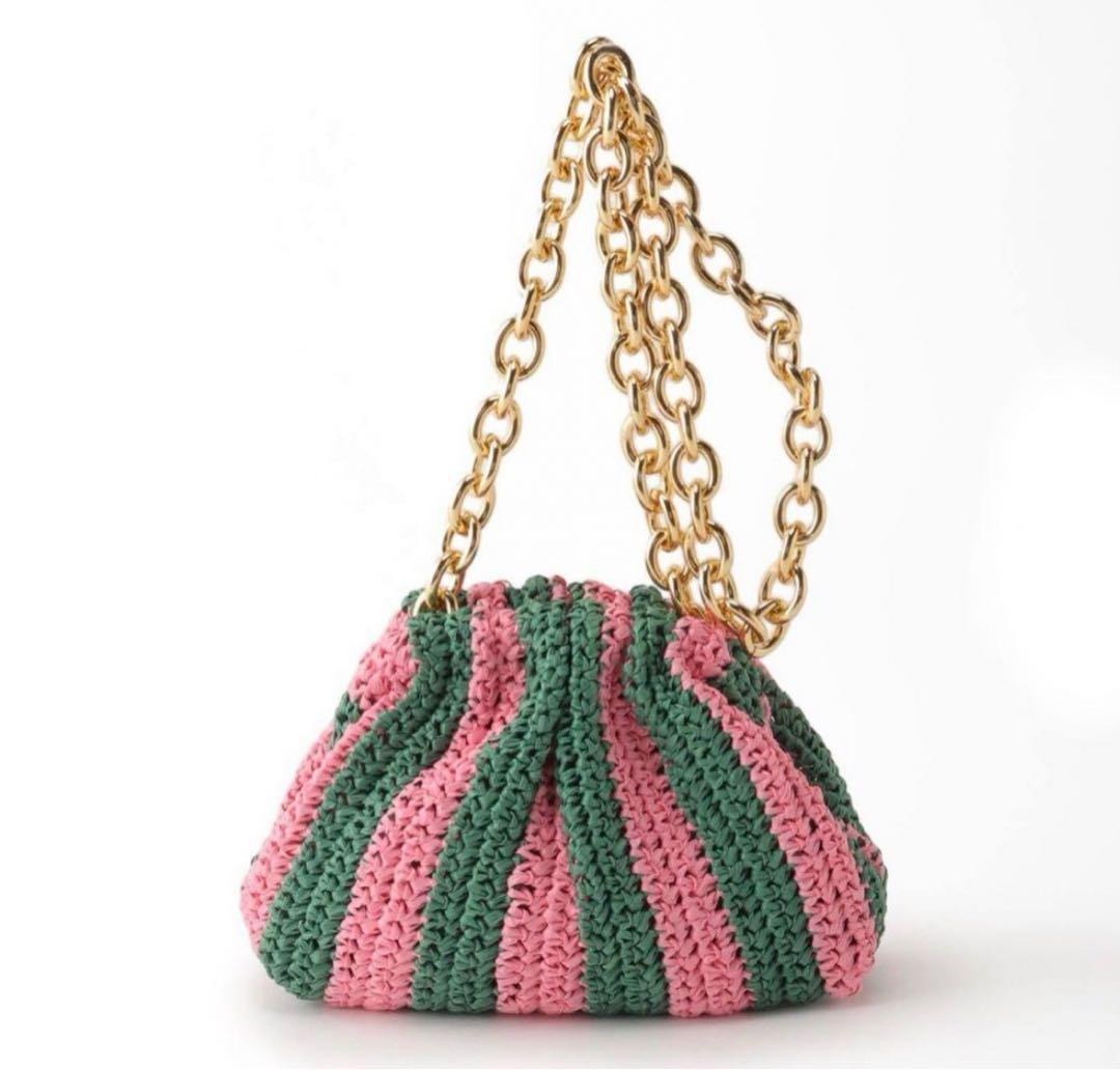 春夏コーデ♪マリア ラ ローザ2022ss新品かごバッグショルダー チェーン