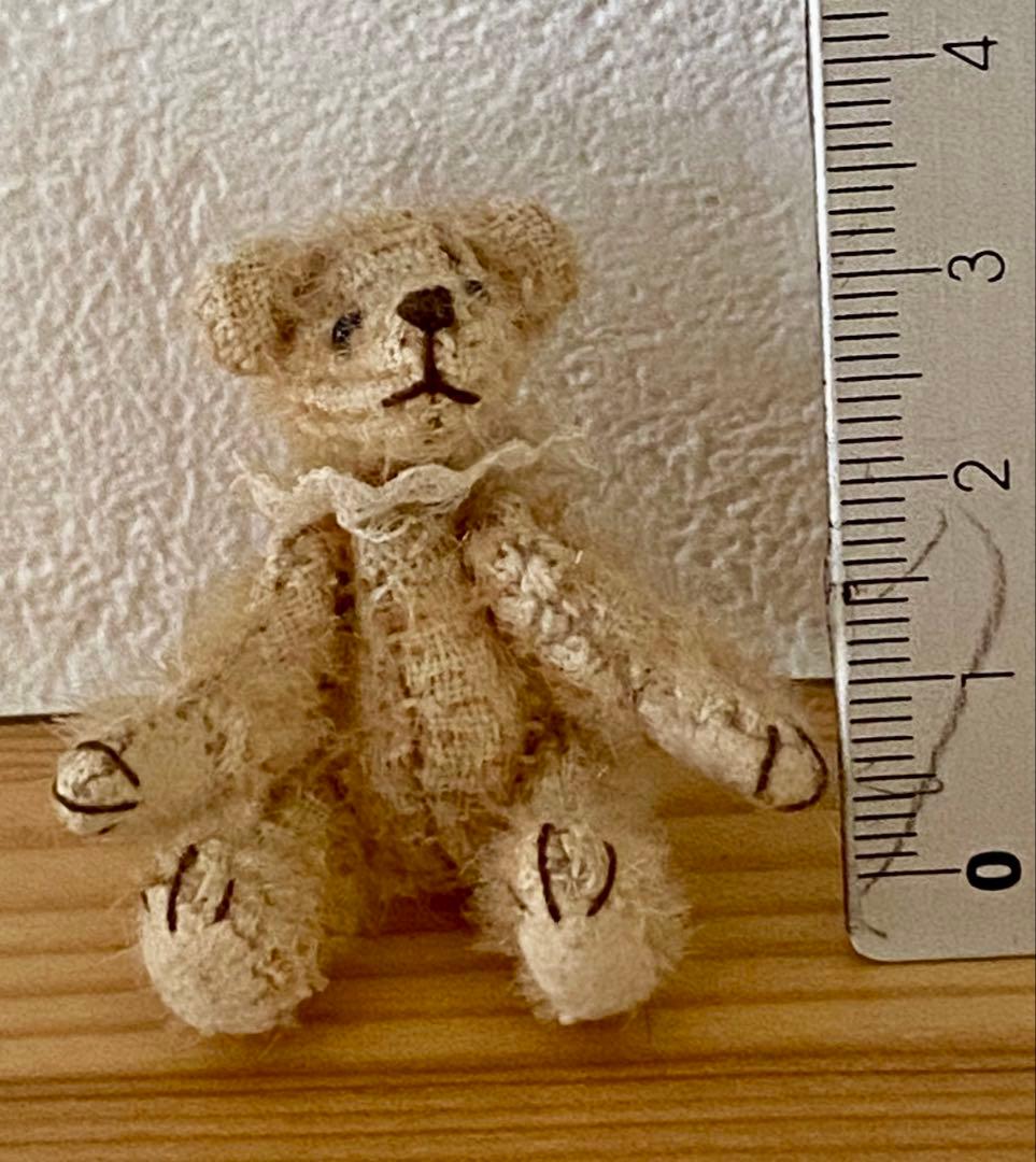 ミニチュア作家NaoColle（なおこれ）さん テディベア　ビンテージ布