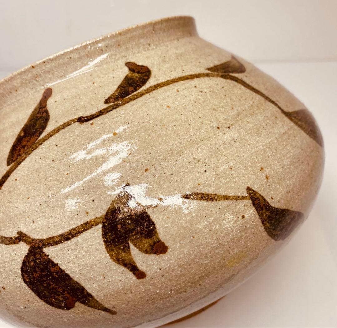 中里太郎右衛門　唐津鉄絵花入　人間国宝　幅約22㎝