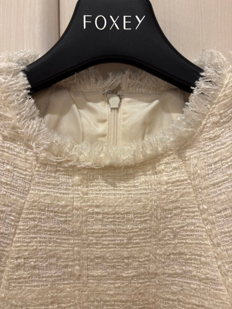 アニュアンス　ツイードペプラムブラウス　ホワイト2