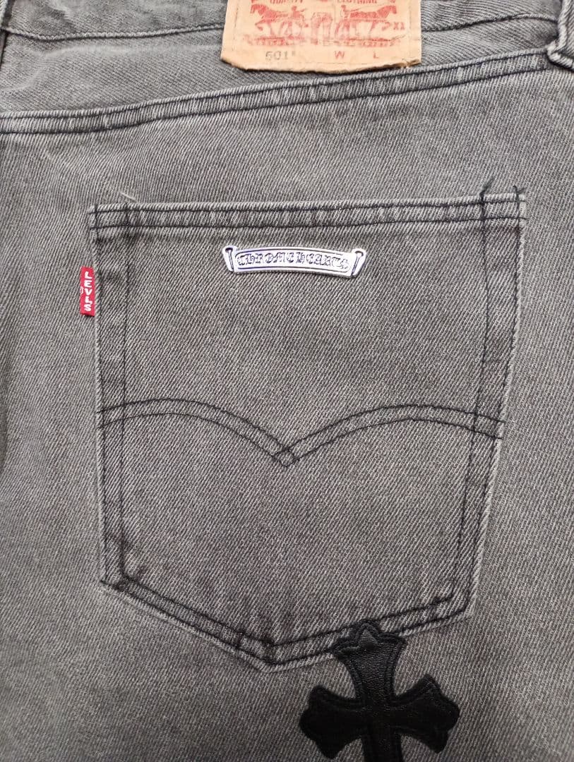 なぱ希少Chrome Hearts Cross patchDenim