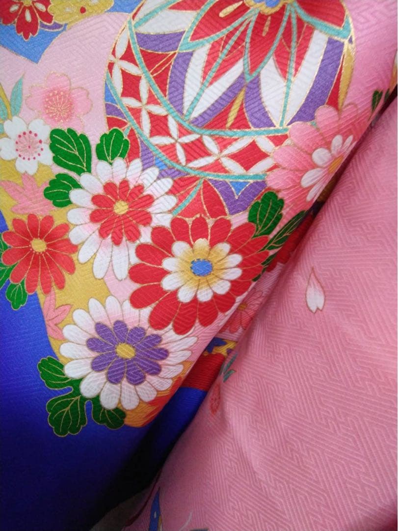 7歳向け・表側正絹・お着物のセット・帯リバーシブル