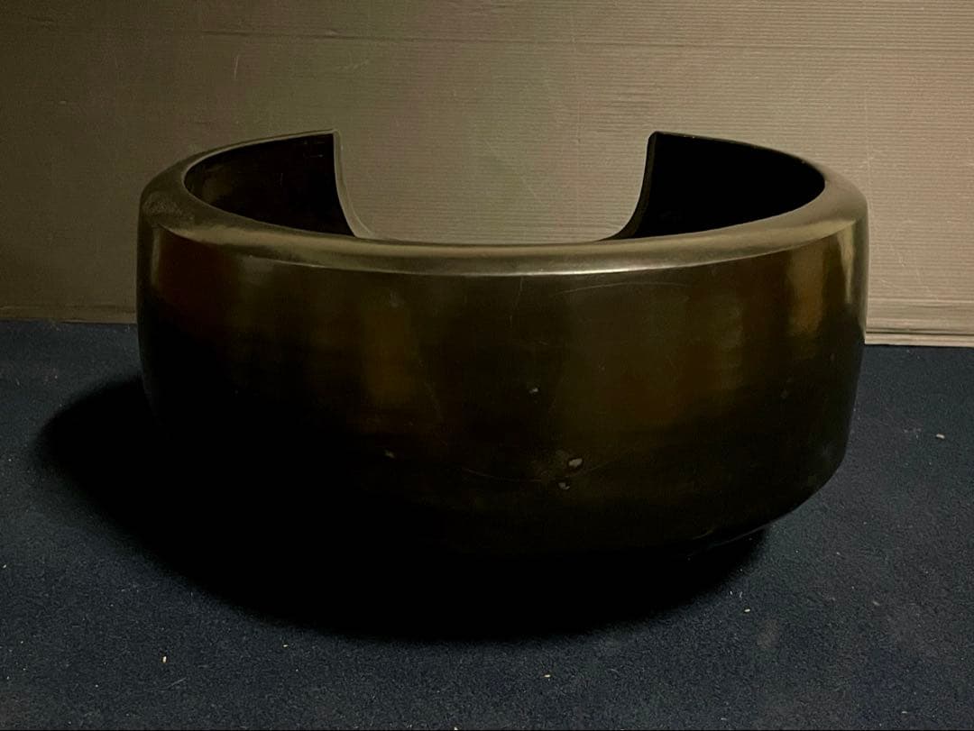 割引‼️【特大】「母」 黒真塗 面取 風炉 土風炉 尺三 木箱 (17あ①)