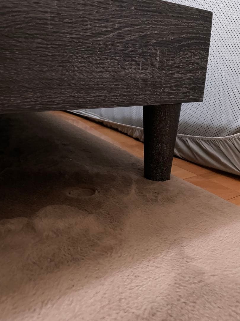 クイーンベッドフレーム ブラックグレー 木目調LED・コンセントUSBポート・棚