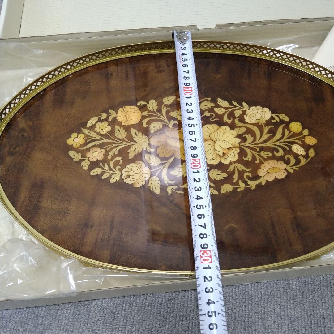 新品　アンティーク　象嵌トレイ　イタリア製　ヴィンテージ