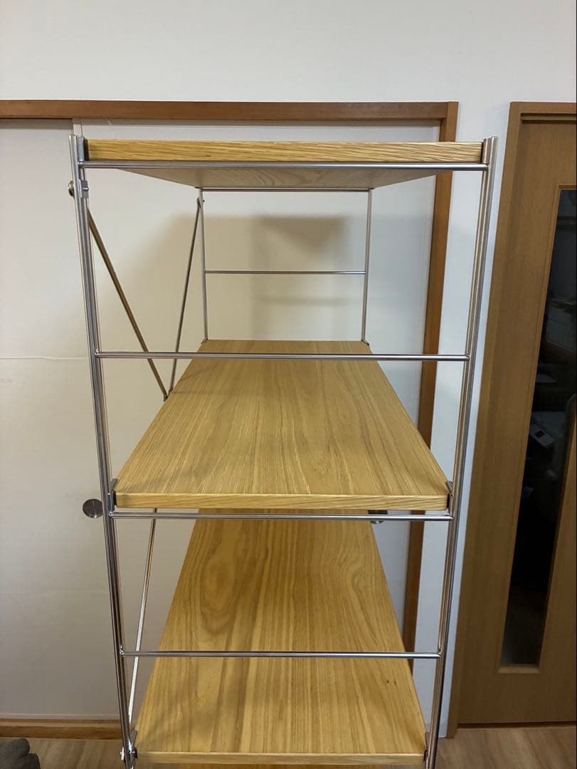 無印良品 ステンレスユニットシェルフ オーク材 棚セット ワイド大②