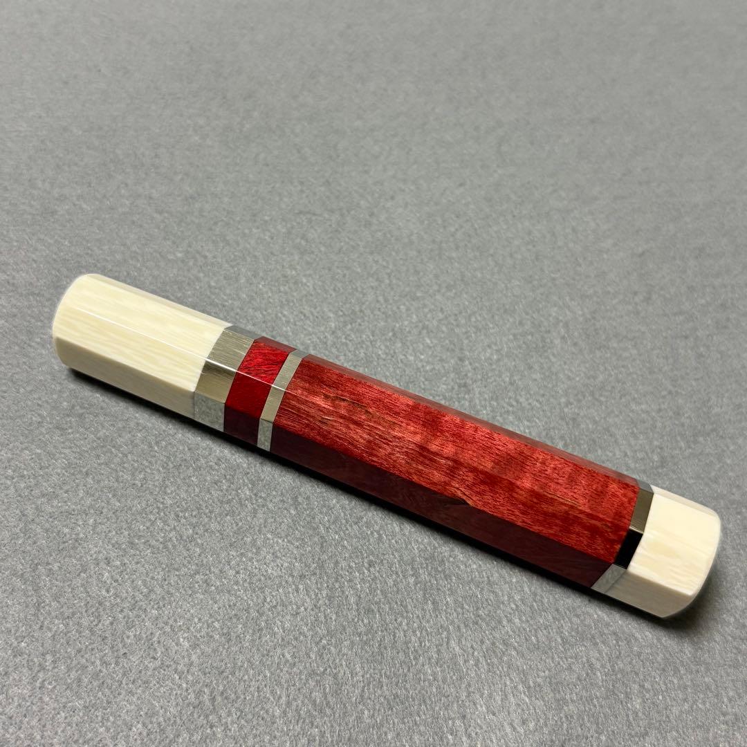 三段銀巻 人工象牙 柳刃300 スタビライズドウッド 八角柄 柳刃尺 包丁の柄