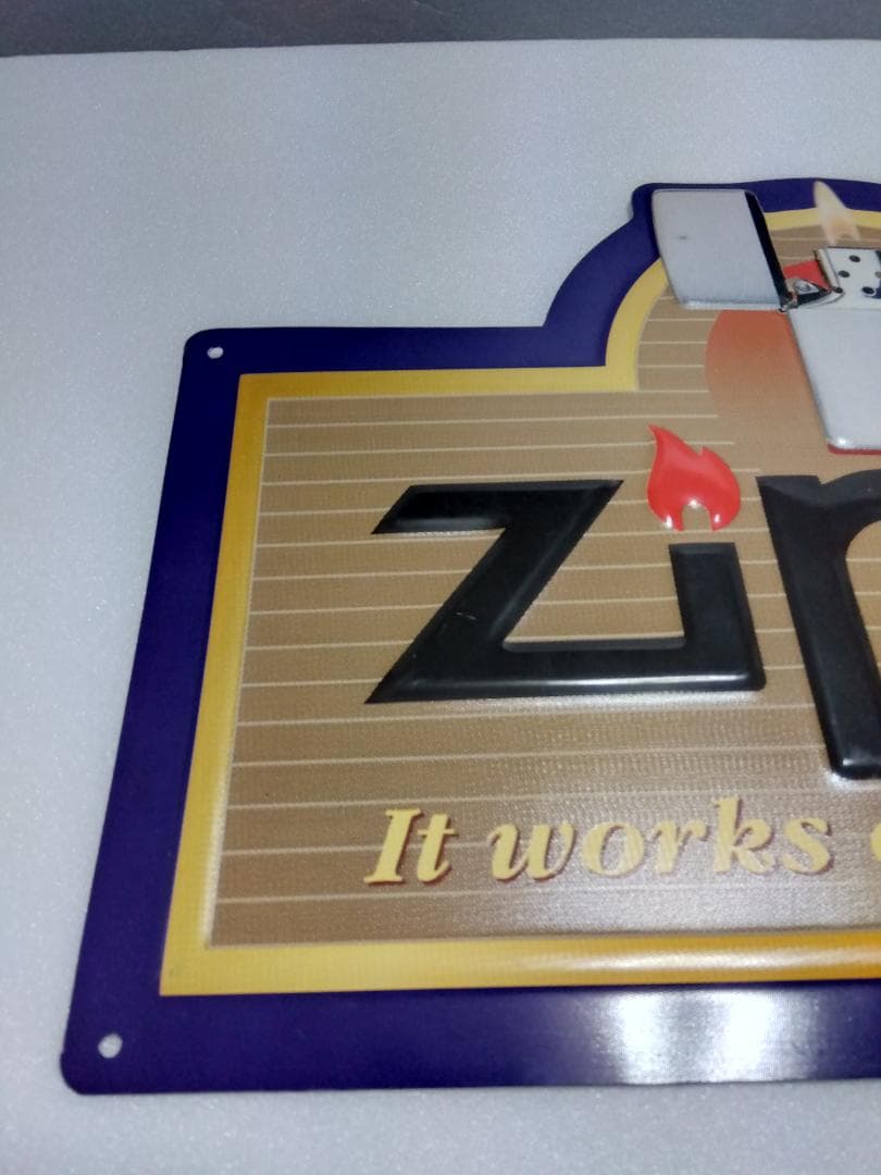 ZIPPO　ジッポー　ＰＲ（ピーアール）プレート　　　　　　　　　メタル製　看板