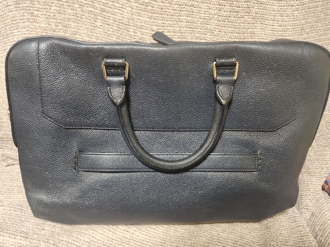 入手困難✨ ダンヒル ベルク ビジネスバッグ レザー A4資料 銀ロゴ ネイビー