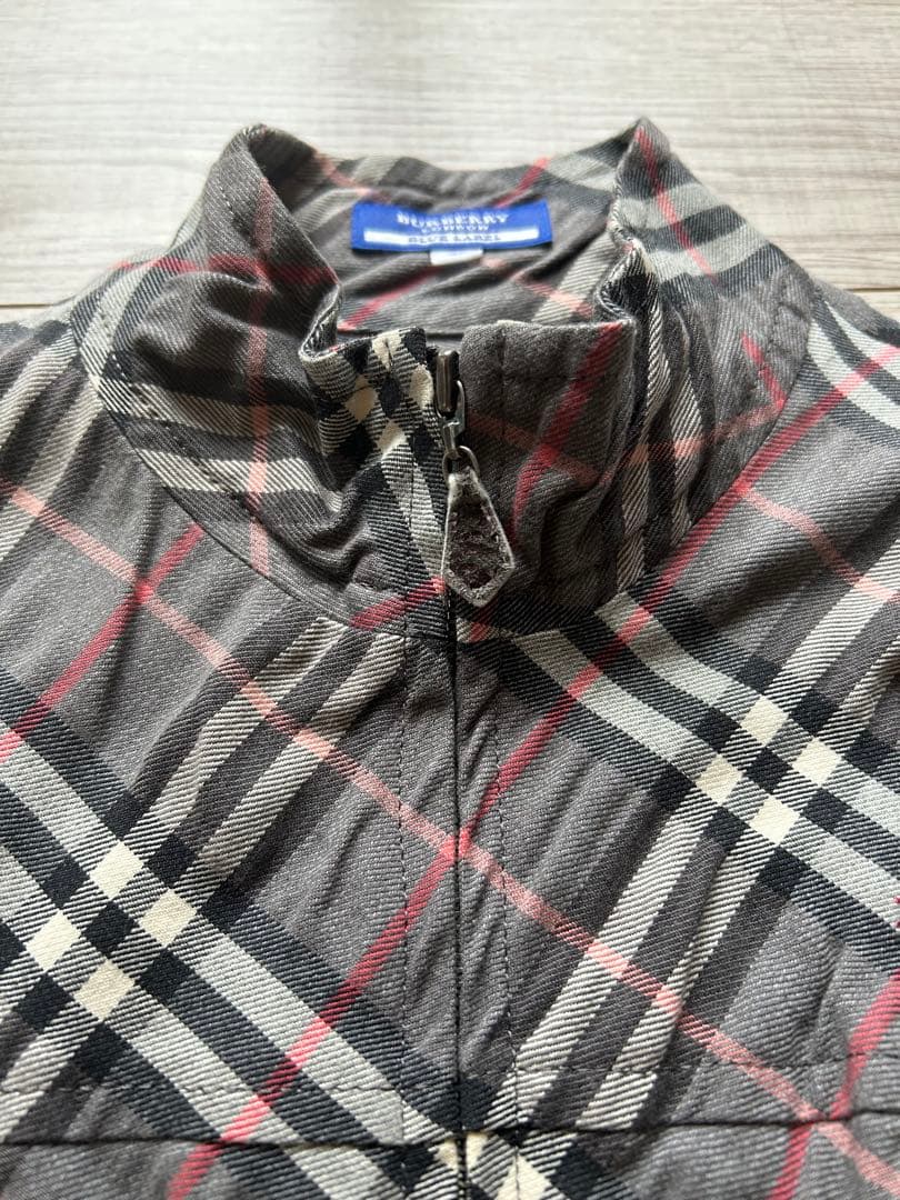 バーバリーブルーレーベル ノバチェック ジップアップワンピース 38 三陽商会