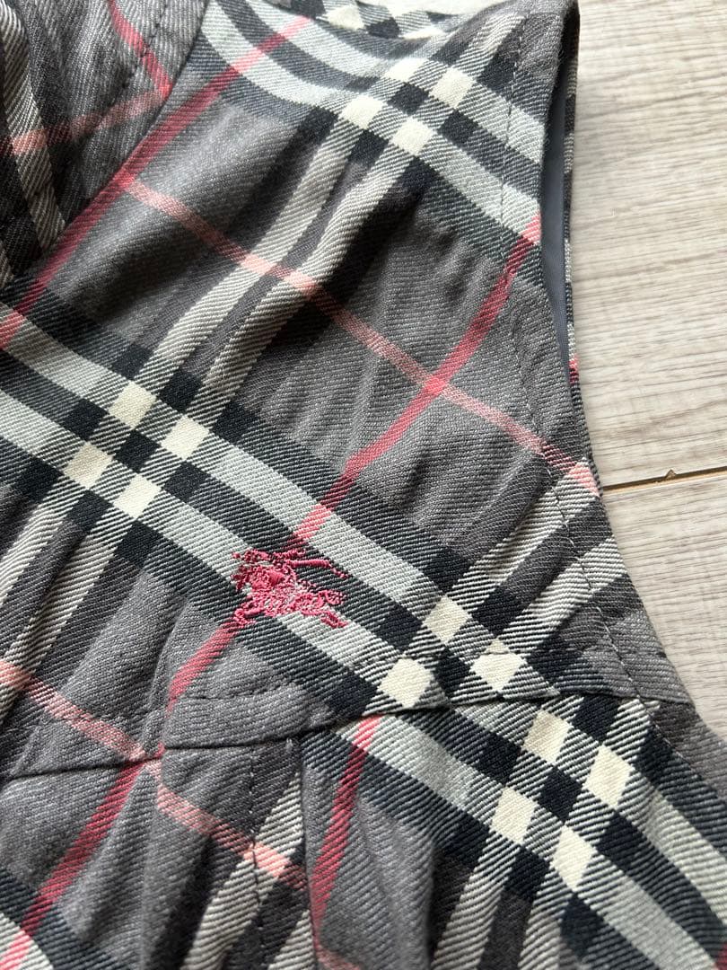 バーバリーブルーレーベル ノバチェック ジップアップワンピース 38 三陽商会