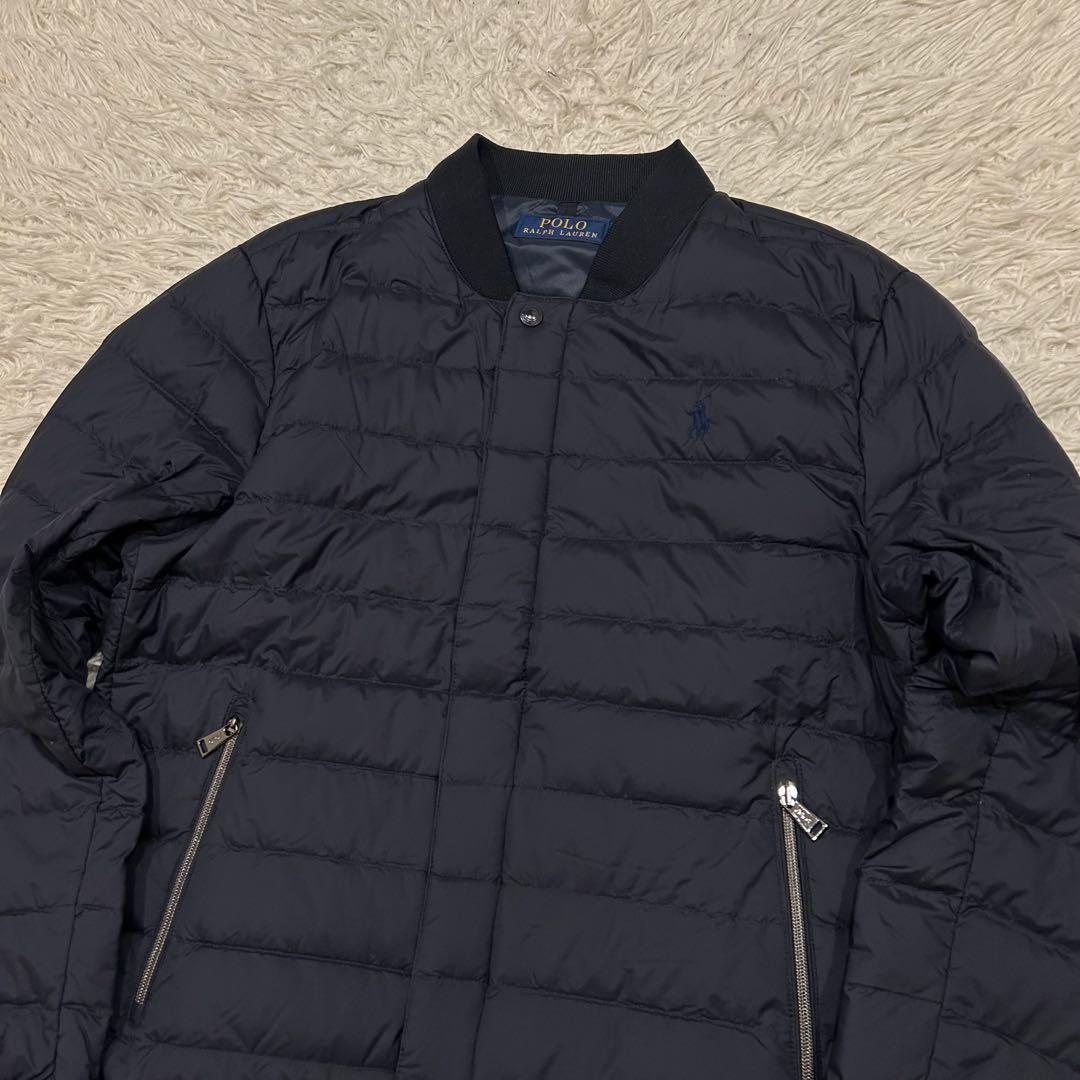 ポロラルフローレン　ダウンジャケット　ポニー刺繍　黒　近年　ロゴジップ　短丈