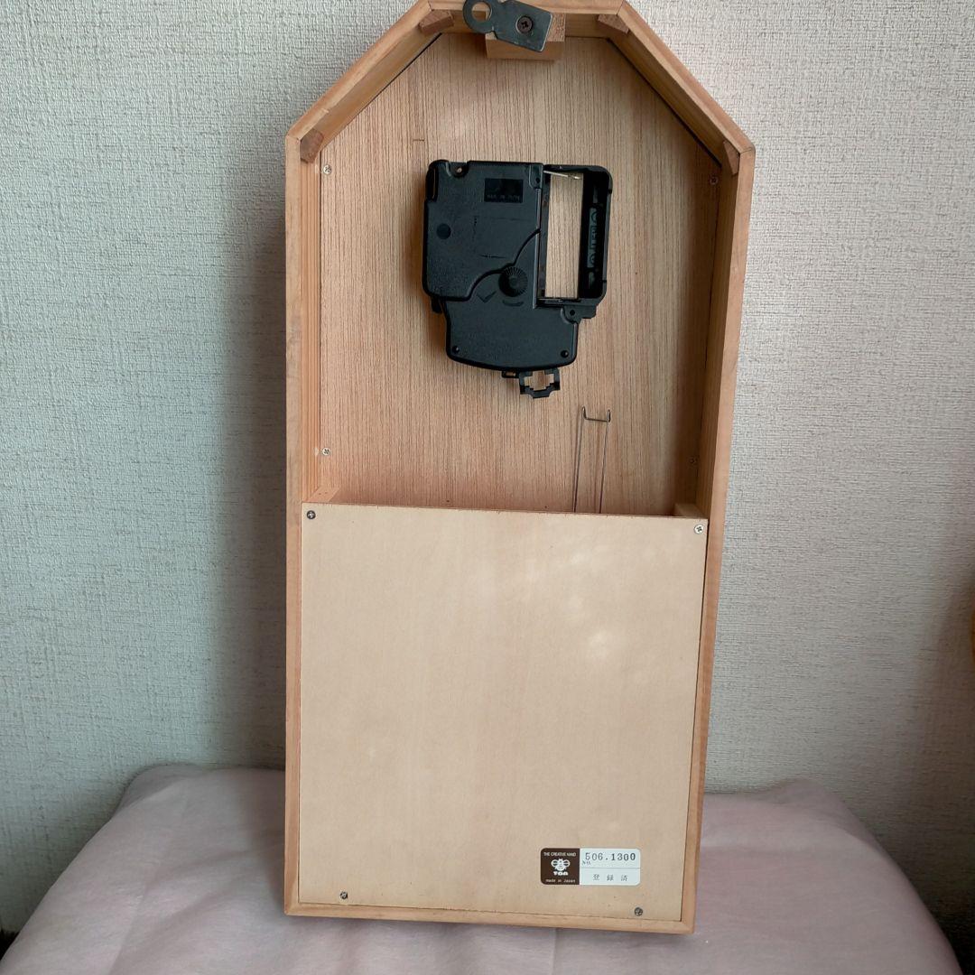 ハンドメイド柱時計　三輪車　昭和レトロ