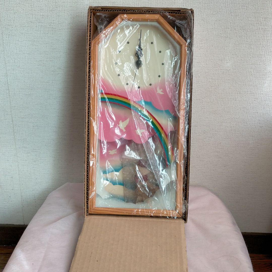 ハンドメイド柱時計　三輪車　昭和レトロ