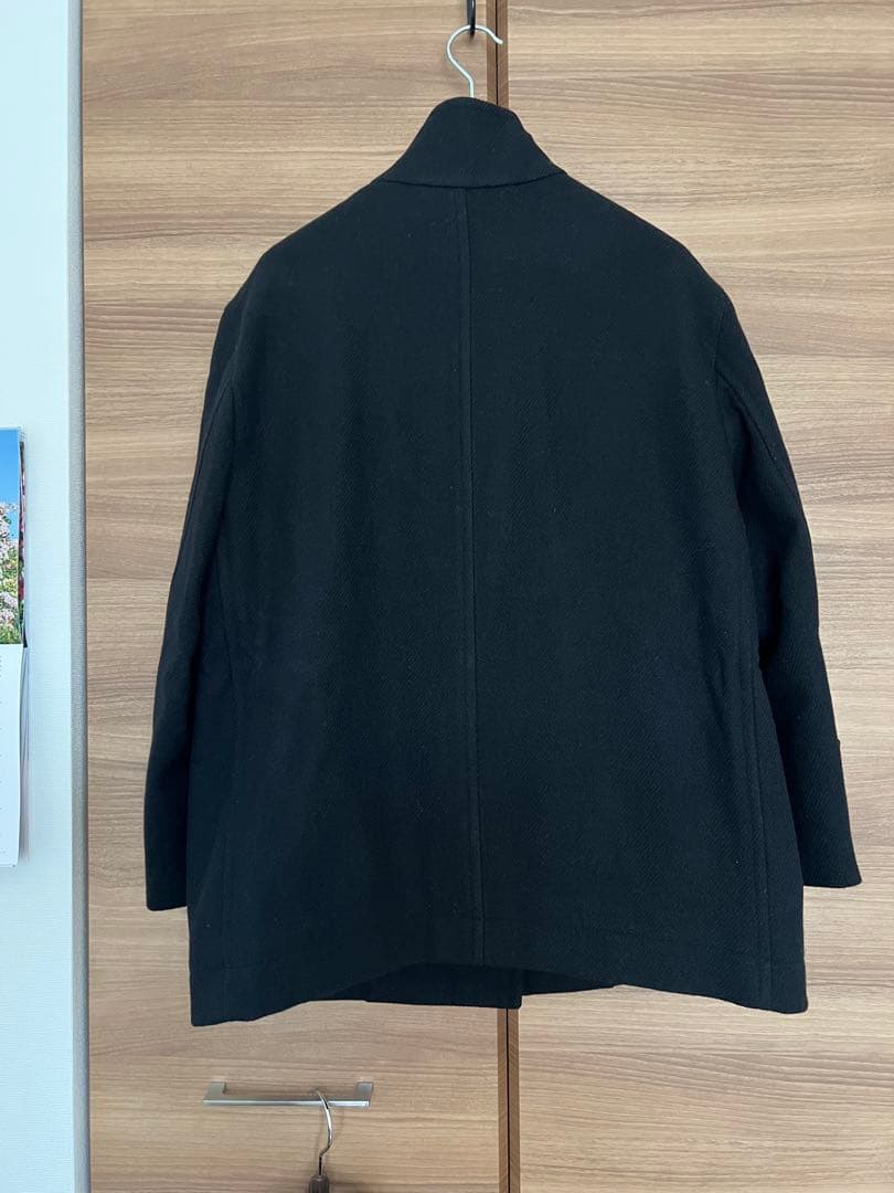 MARGARET HOWELL✨ミルドウールコート　スタンドカラー 黒サイズI