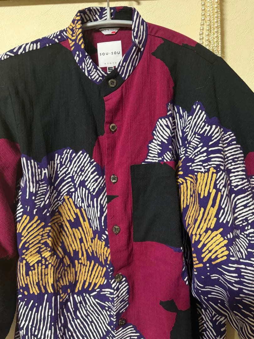 1回着　おしゃれなシャツジャケット　ソウソウ　薙刀長草衣　芍薬　灯火