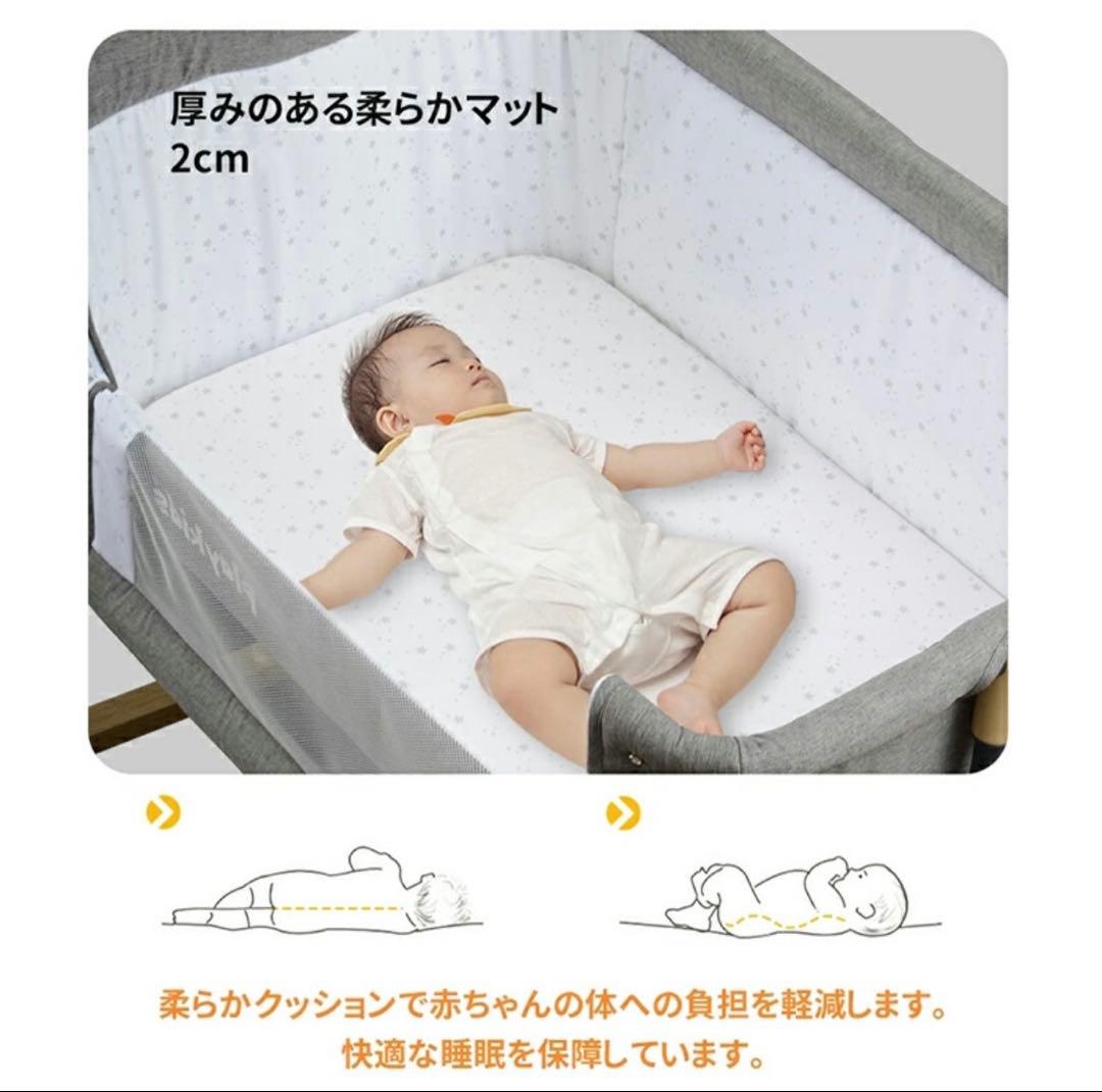 HZDMJ 添い寝ベビーベッド　折りたたみベビーベッド　ベッドサイドベッド