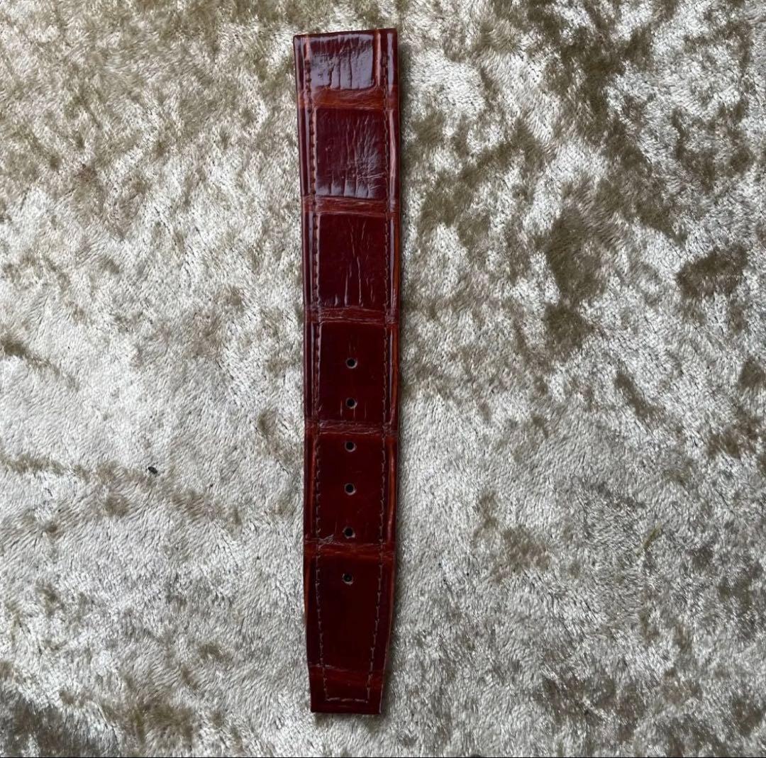 ヴィンテージ オメガ クロコダイルレザーベルト ボルドーブラウン 純正尾錠付き