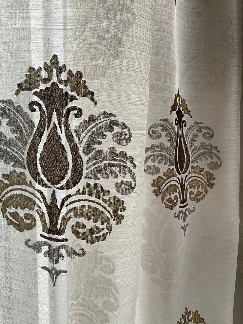 高級レースドレープカーテン　イギリス製の生地でオーダーメイド108x240 2枚