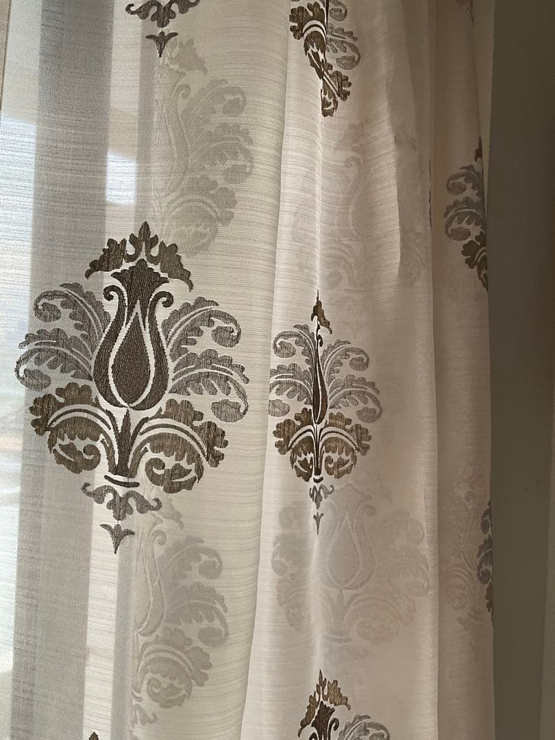 高級レースドレープカーテン　イギリス製の生地でオーダーメイド108x240 2枚