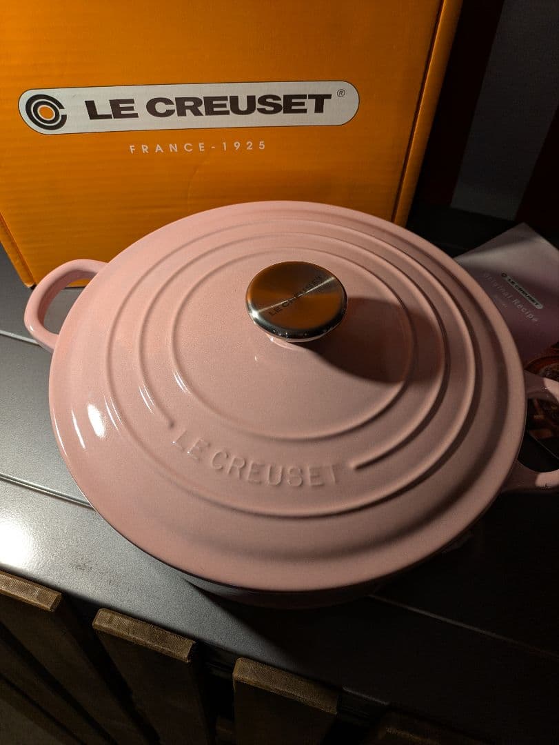 ルクルーゼ　両手鍋　ジャポネーズ　24cm　アンティークローズ　ピンク ココット