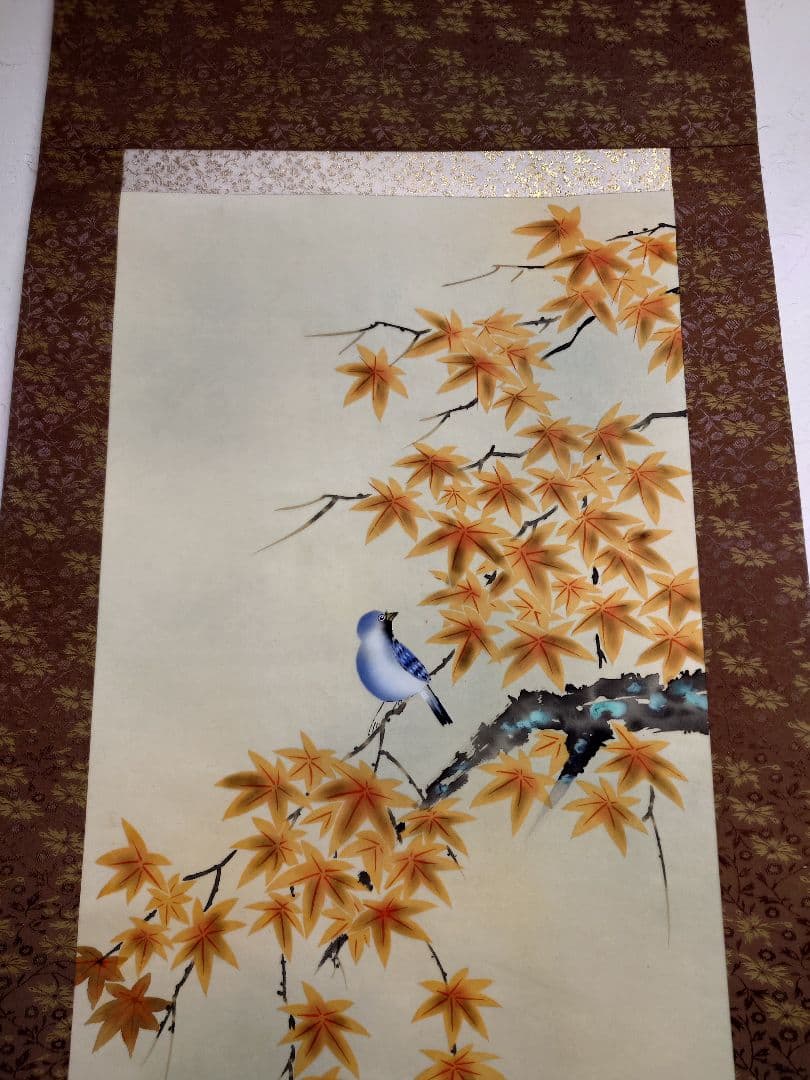 掛け軸 春光作 紅葉 紅白梅 柳に鮎 和室 茶室 仏間 昭和レトロ