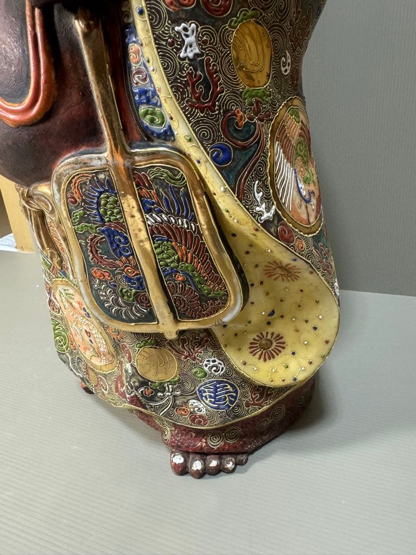 2306 九谷焼　布袋　縁起物 七福神 置物 特大　高60cm  神仏物 時代物