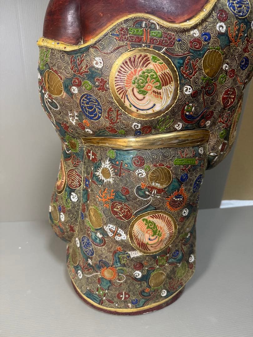 2306 九谷焼　布袋　縁起物 七福神 置物 特大　高60cm  神仏物 時代物