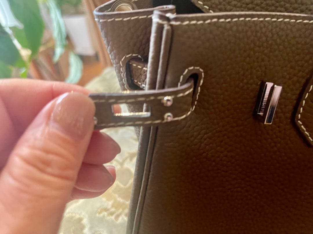 ブラウンレザー ハンドバッグ　バーキン25風　本革