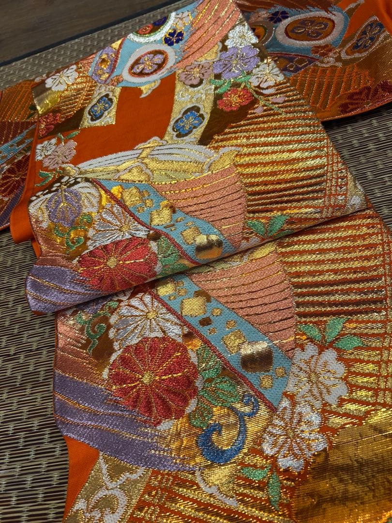 環美術織物　秀麗糸巻文　袋帯