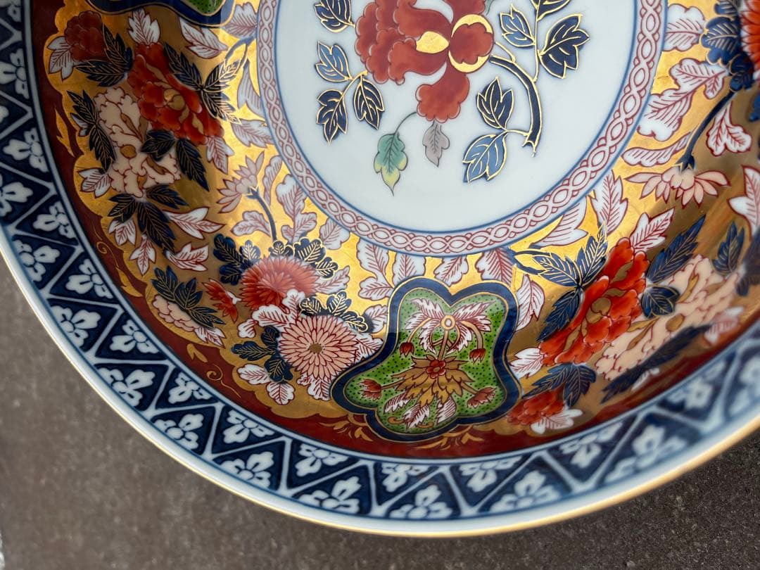 有田焼　日肥其泉　昭和年製　極錦金彩古伊万里　大鉢