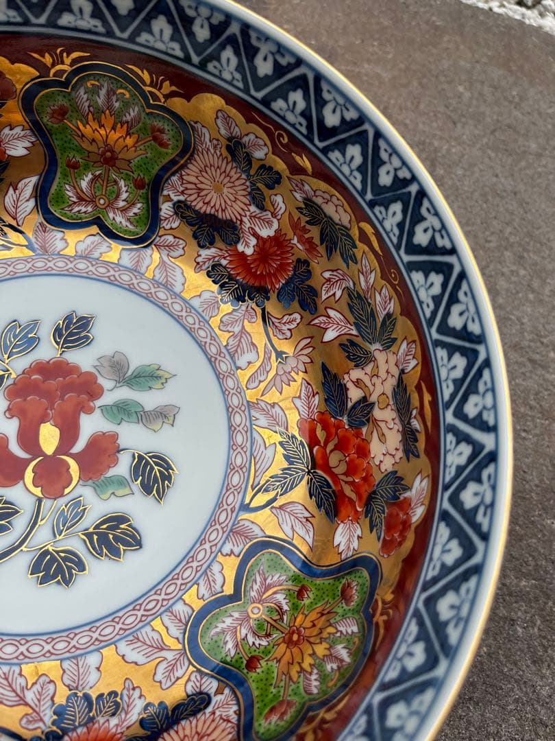 有田焼　日肥其泉　昭和年製　極錦金彩古伊万里　大鉢