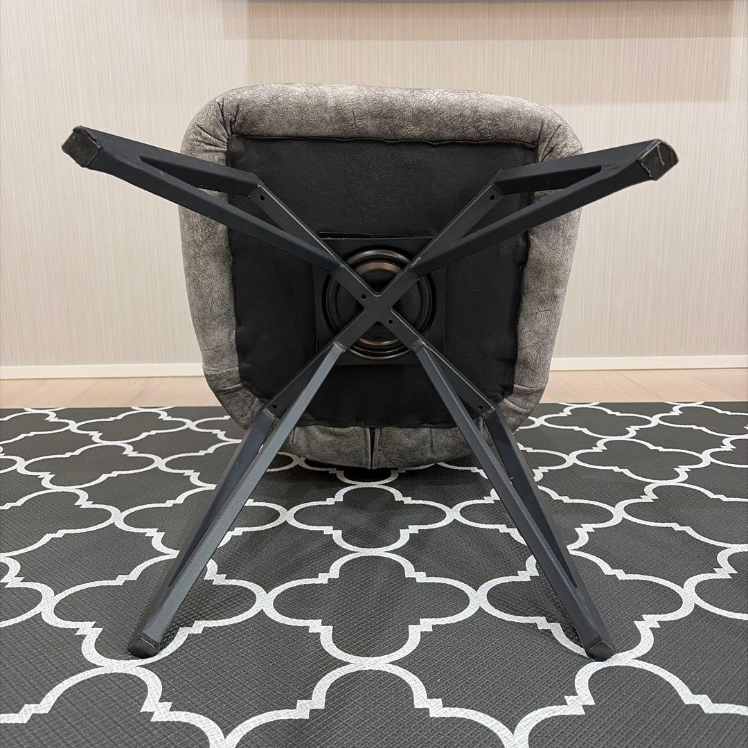 【ダイニングチェア 4脚セット】回転チェア 座面高45cm グレー スチール脚