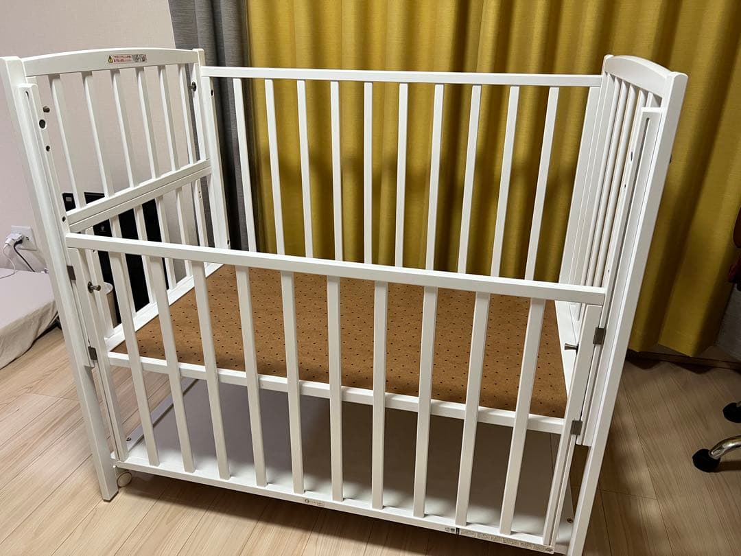 【YAMAZAKI】木製ベビーベッド ハイタイプ ツーオープン